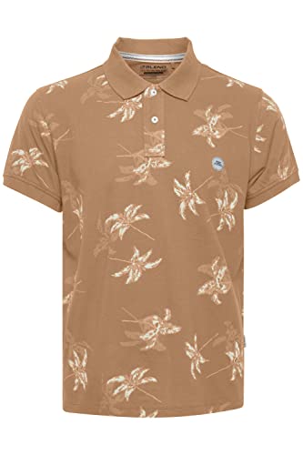 Blend 20715467 Polo Herren Poloshirt Polohemd Palmenmuster Polokragen Regular Fit Pique-Qualität, Größe:M, Farbe:Otter (181018) von b BLEND