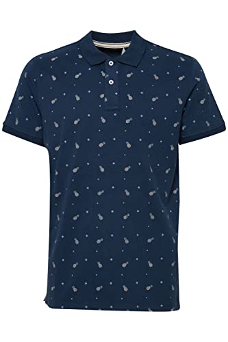 Blend 20715471 Polo Herren Poloshirt Polohemd Fruchtmuster Polokragen Regular Fit Pique-Qualität, Größe:2XL, Farbe:Dress Blues (194024) von b BLEND