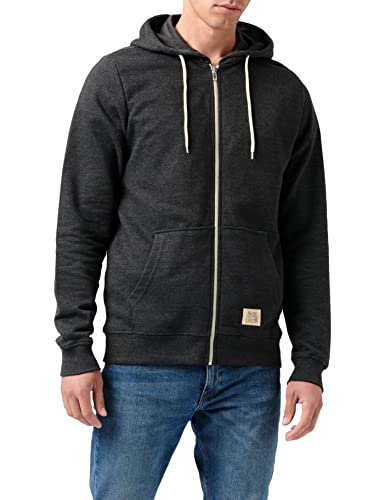 Blend 701628 Herren Sweatjacke Kapuzen-Jacke Zip-Hoodie aus hochwertiger Baumwollmischung Meliert, Größe:S, Farbe:Charcoal (70818) von b BLEND