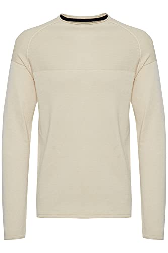 Blend Adriano Herren Strickpullover Feinstrick Pullover aus 100% Baumwolle, Größe:M, Farbe:Oyster Gray (141107) von b BLEND