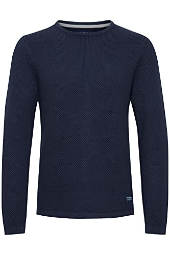 Blend Alfons Herren Strickpullover Grobstrick Pullover aus 100% Baumwolle, Größe:L, Farbe:Dress Blues (194024) von b BLEND