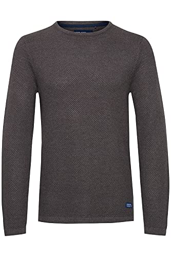 Blend Alfons Herren Strickpullover Grobstrick Pullover aus 100% Baumwolle, Größe:L, Farbe:Pewter Mix (200277) von b BLEND