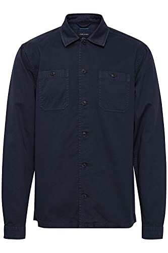 Blend Avino Herren Freizeithemd Hemd Box-Fit aus hochwertigem Baumwoll-Material, Größe:L, Farbe:Dress Blues (194024) von b BLEND