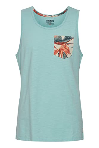 Blend BDTroppo Tank Top Herren Basic Muskelshirt mit Rundhalsausschnitt, Größe:S, Farbe:Canal Blue (144810) von b BLEND