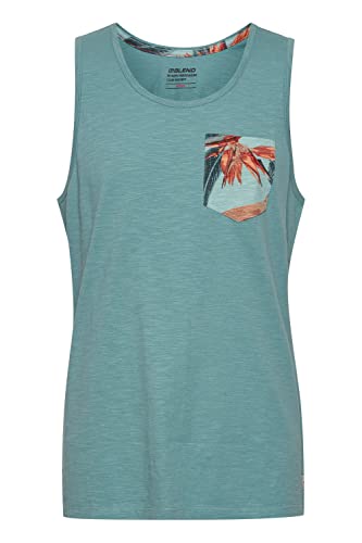 Blend BDTroppo Tank Top Herren Basic Muskelshirt mit Rundhalsausschnitt, Größe:S, Farbe:Mineral Blue (164712) von b BLEND