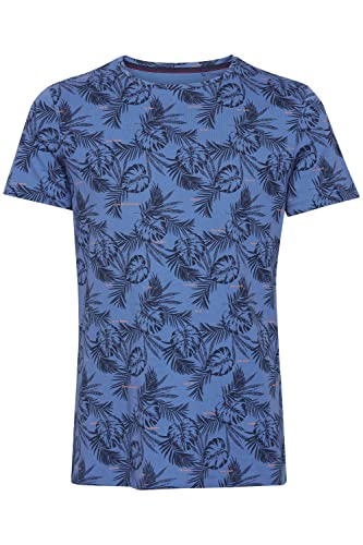 Blend BHAage Herren T-Shirt Kurzarm Shirt mit Allover Blumenmuster aus 100% Baumwolle, Größe:M, Farbe:Dutch Blue (183928) von b BLEND