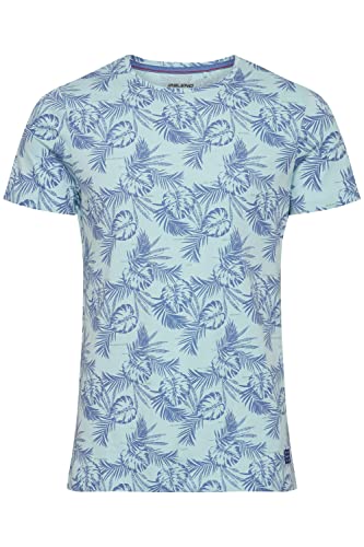 Blend BHAage Herren T-Shirt Kurzarm Shirt mit Allover Blumenmuster aus 100% Baumwolle, Größe:XL, Farbe:Canal Blue (144810) von b BLEND