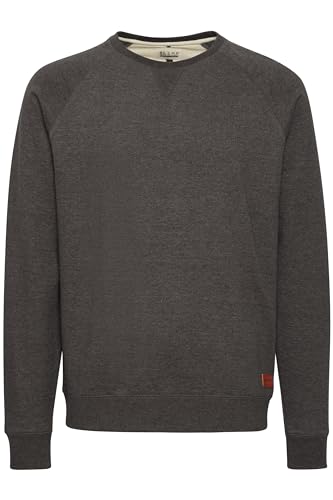 Blend BHAlex Herren Sweatshirt Pullover Sweater mit Rundhalsausschnitt Rippbündchen Baumwollmischung Regular fit, Größe:S, Farbe:Charcoal (70818) von b BLEND