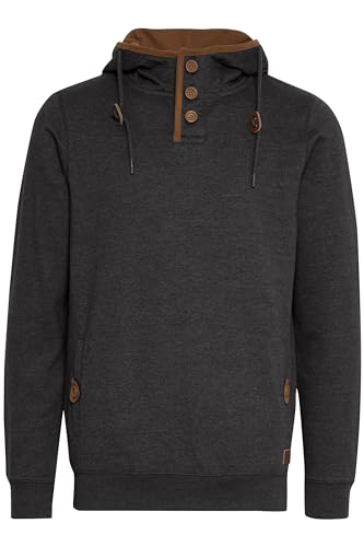 Blend BHAlexo Herren Kapuzenpullover Hoodie Pullover mit Kapuze Knopf-Verschlüsse Baumwollmischung Regular fit, Größe:2XL, Farbe:Charcoal (70818) von b BLEND