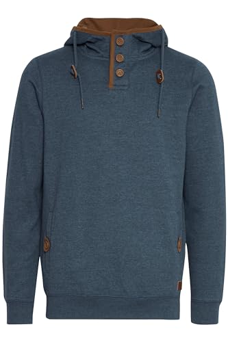 Blend BHAlexo Herren Kapuzenpullover Hoodie Pullover mit Kapuze Knopf-Verschlüsse Baumwollmischung Regular fit, Größe:2XL, Farbe:Ensign Blue (70260) von b BLEND
