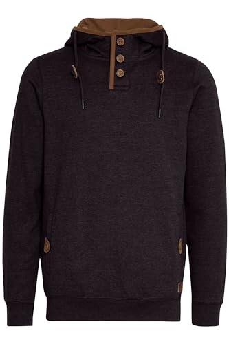 Blend BHAlexo Herren Kapuzenpullover Hoodie Pullover mit Kapuze Knopf-Verschlüsse Baumwollmischung Regular fit, Größe:L, Farbe:Black (70155) von b BLEND