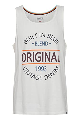 Blend BHAlvarez Tank Top Herren Basic Muskelshirt mit Rundhalsausschnitt, Größe:3XL, Farbe:Snow White (110602) von b BLEND