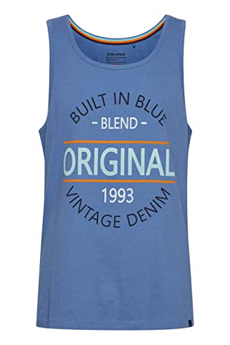 Blend BHAlvarez Tank Top Herren Basic Muskelshirt mit Rundhalsausschnitt, Größe:L, Farbe:Dutch Blue (183928) von b BLEND