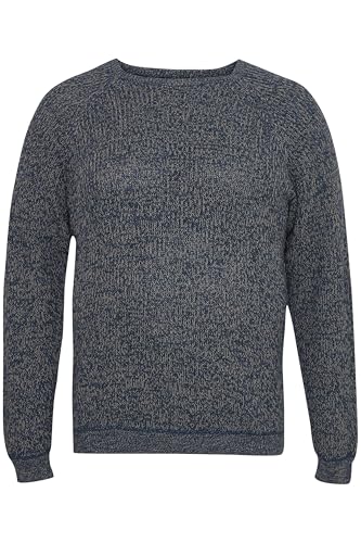 Blend BHBPullover Herren Strickpullover Pullover Langarmshirt mit Rundhals Rippbündchen Große Größen 100% Baumwolle Regular fit, Größe:4XL, Farbe:Dress Blues (194024) von b BLEND