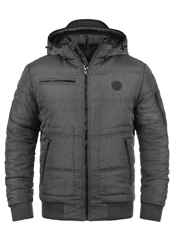 Blend BHBoris Herren Jacke Winterjacke Steppjacke gefüttert mit Kapuze Reißverschlusstaschen Rippbündchen Regular fit, Größe:XL, Farbe:Granite Teddy (75127) von b BLEND