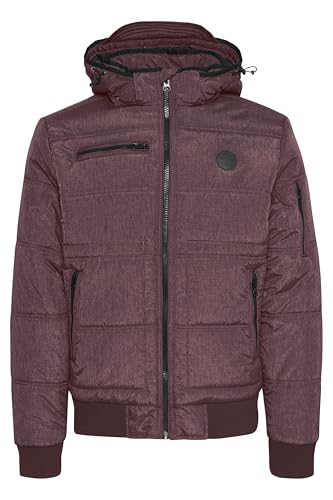 Blend BHBoris Herren Winterjacke Steppjacke Jacke gefüttert mit Abnehmbarer Kapuze Reißverschlusstaschen Regular fit, Größe:S, Farbe:Wine Red (73812) von b BLEND