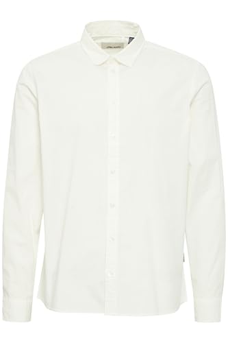 Blend BHBoxwell Herren Hemd Langarmhemd Herrenhemd Business-Hemd mit Kentkragen Knöpfen leicht elastisch 2-Knopf-Manschette Baumwollmischung Regular fit, Größe:M, Farbe:Snow White (110602) von b BLEND