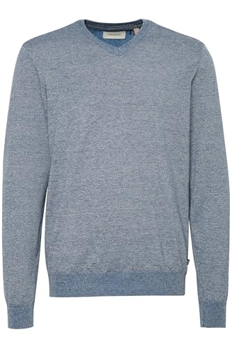 Blend BHBruton Herren Strickpullover Feinstrick Pullover Basic mit V-Ausschnitt Regular fit, Größe:M, Farbe:Dress Blues (194024) von b BLEND