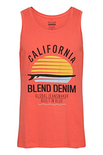 Blend BHCali Herren Tank Top Sport-Shirt Muscle-Shirt mit Print, Größe:XL, Farbe:Coral Sea Red (73828) von b BLEND