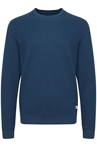 Blend BHChristo Herren Sweatshirt Pullover Pulli mit Rundhalsausschnitt O-Neck Struktur Material, Größe:M, Farbe:Dress Blues (194024) von b BLEND