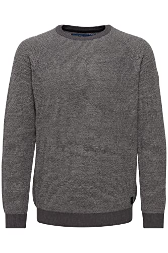 Blend BHComen Herren Strickpullover Grobstrick Pullover mit Struktur Rundhalsausschnitt, Größe:L, Farbe:Pewter Mix (200277) von b BLEND