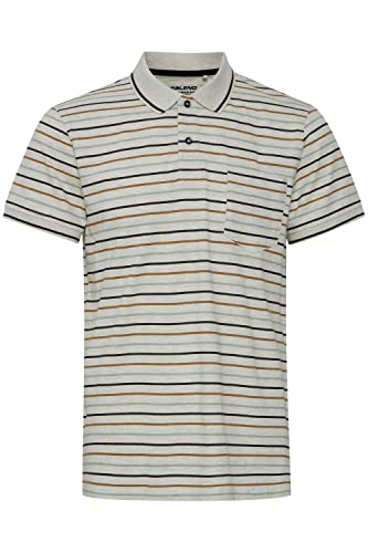 Blend BHDominik Herren Poloshirt Polohemd T-Shirt mit Grandad-Ausschnitt, Größe:S, Farbe:Oyster Gray (141107) von b BLEND