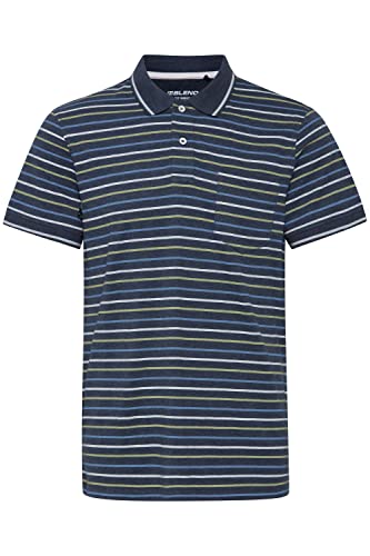 Blend BHDominik Herren Poloshirt Polohemd T-Shirt mit Grandad-Ausschnitt, Größe:XL, Farbe:Dress Blues (194024) von b BLEND