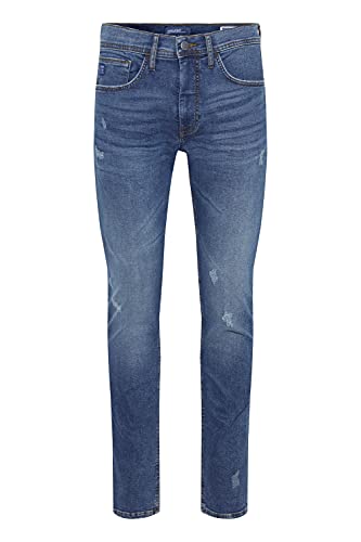 Blend BHEdgar Herren Jeans Hose Denim mit Stretch und Used-Look Slim Fit, Größe:33/32, Farbe:Denim Middle Blue (200291) von b BLEND