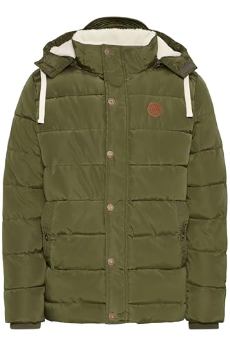 Blend BHFrederic Herren Winterjacke Steppjacke Jacke gefüttert mit abnehmbarer Kapuze Kordelzug Knöpfen Eingrifftaschen Regular fit, Größe:2XL, Farbe:Ivy Green (77086) von b BLEND