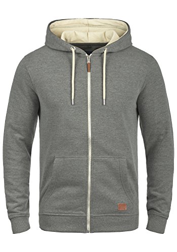 Blend BHHulker Herren Sweatjacke Kapuzenjacke Hoodie mit Kapuze Reißverschluss Kängurutasche Baumwollmischung Regular fit, Größe:XL, Farbe:Pewter Mix (70817) von b BLEND