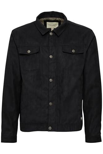 Blend BHJacket Herren Jacke Kunstleder-Jacke Bikerjacke mit Knöpfe Kentkragen Brusttaschen Regular fit, Größe:M, Farbe:Black (194007) von b BLEND