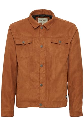 Blend BHJacket Herren Jacke Kunstleder-Jacke Bikerjacke mit Knöpfe Kentkragen Brusttaschen Regular fit, Größe:S, Farbe:Toffee (181031) von b BLEND