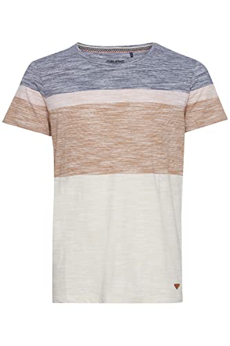 Blend BHJakob Herren T-Shirt Kurzarm Shirt mit Colorblockmuster und Rundhalsausschnitt aus 100% Baumwolle, Größe:XXL, Farbe:Dress Blues (194024) von b BLEND