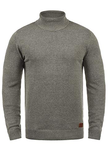 Blend BHLatif Herren Rollkragenpullover Pullover Strickpullover mit Rollkragen Rippbündchen Baumwollmischung Regular fit, Größe:L, Farbe:Zink Mix (70815) von b BLEND