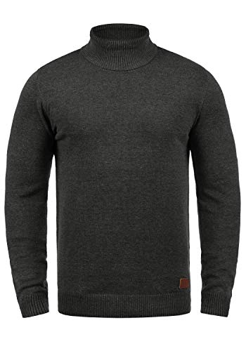 Blend BHLatif Herren Rollkragenpullover Pullover Strickpullover mit Rollkragen Rippbündchen Baumwollmischung Regular fit, Größe:M, Farbe:Charcoal (70818) von b BLEND