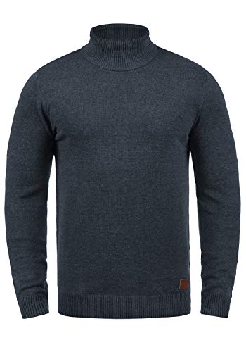 Blend BHLatif Herren Rollkragenpullover Pullover Strickpullover mit Rollkragen Rippbündchen Baumwollmischung Regular fit, Größe:M, Farbe:Navy (70230) von b BLEND