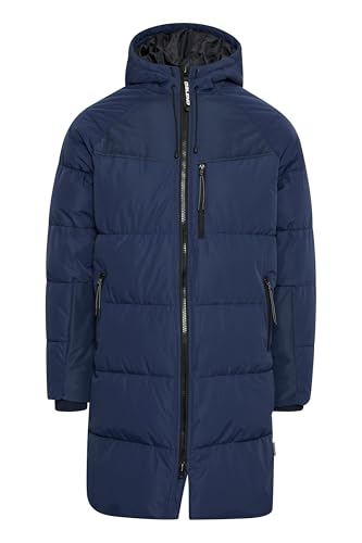 Blend BHMkarsin Herren Parka Winterjacke Jacke mit Kapuze regulierbarem Elastikband Reißverschlusstaschen Rippbündchen Label-Details Regular fit, Größe:L, Farbe:Dress Blues (194024) von b BLEND