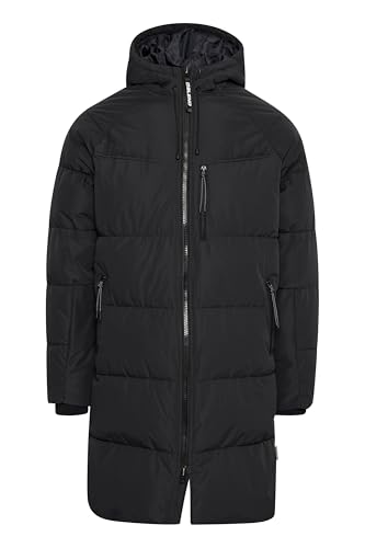 Blend BHMkarsin Herren Parka Winterjacke Jacke mit Kapuze regulierbarem Elastikband Reißverschlusstaschen Rippbündchen Label-Details Regular fit, Größe:XXL, Farbe:Black (194007) von b BLEND