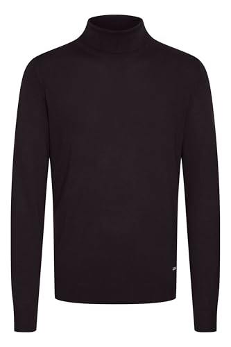Blend BHMwedat Herren Rollkragenpullover Pullover mit Rollkragen Rippbündchen Label-Details Regular fit, Größe:XL, Farbe:Black (194007) von b BLEND