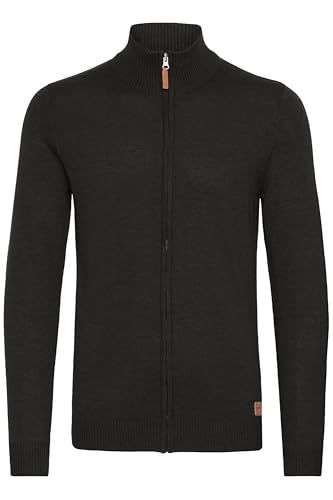 Blend BHNorman Herren Strickjacke Cardigan Feinstrick Pullover mit Stehkragen Reißverschluss Rippbündchen Baumwollmischung Regular fit, Größe:3XL, Farbe:Black (70155) von b BLEND