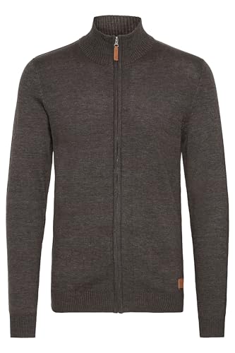 Blend BHNorman Herren Strickjacke Cardigan Feinstrick Pullover mit Stehkragen Reißverschluss Rippbündchen Baumwollmischung Regular fit, Größe:3XL, Farbe:Charcoal (70818) von b BLEND