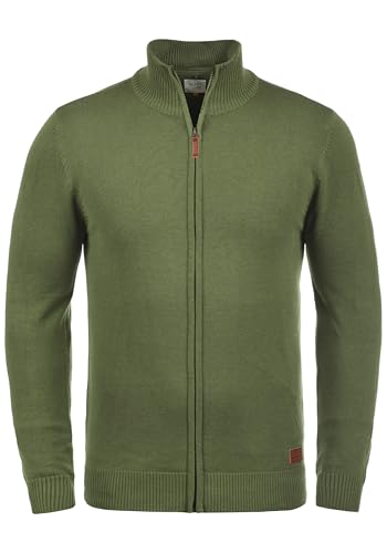 Blend BHNorman Herren Strickjacke Cardigan Feinstrick Pullover mit Stehkragen Reißverschluss Rippbündchen Baumwollmischung Regular fit, Größe:XL, Farbe:Burnt Olive (77011) von b BLEND