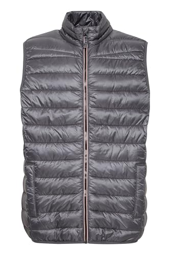 Blend BHOuterwear Herren Weste Steppweste Outdoor Weste mit hochschließendem Kragen Reißverschluss Eingrifftaschen Regular fit, Größe:M, Farbe:Iron Gate (193910) von b BLEND