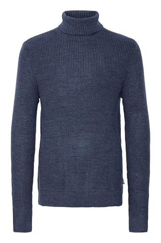 Blend BHPullover Herren Rollkragenpullover Strickpullover Grobstrick Pullover mit Rollkragen Rippbündchen Regular fit, Größe:L, Farbe:Dress Blues (194024) von b BLEND