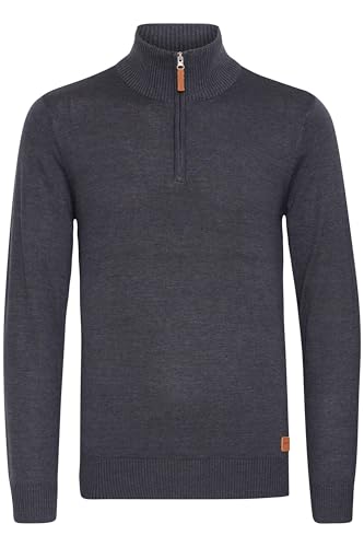 Blend BHRobin Herren Strickpullover Troyer Feinstrick Pullover mit Troyerkragen Rippbündchen Baumwollmischung Regular fit, Größe:L, Farbe:Navy (70230) von b BLEND