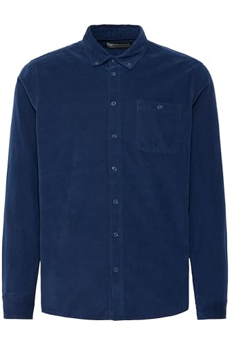 Blend BHShirt Herren Hemd Langarmhemd Freizeithemd mit Kentkragen 2-Knopf-Manschette Brusttasche 100% Baumwolle Regular fit, Größe:M, Farbe:Dress Blues (194024) von b BLEND