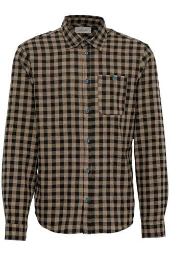 Blend BHShirt Herren Hemd Langarmhemd Freizeithemd mit Kentkragen 2-Knopf-Manschette Brusttasche Knopfleiste Regular fit, Größe:L, Farbe:Cornstalk (161315) von b BLEND
