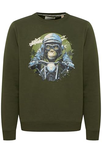 Blend BHSweatshirt Herren Sweatshirt Pullover Sweater mit Rundhals Rippbündchen Baumwollmischung Regular fit, Größe:L, Farbe:Forest Night (190414) von b BLEND