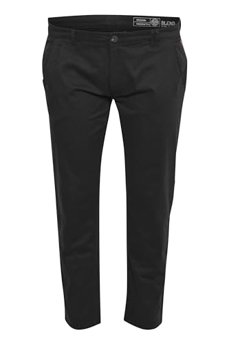 Blend BHTromp Herren Chino Hose Big & Tall Stoffhose Große Größen bis 6XL mit Eingrifftaschen Baumwollmischung Regular fit, Größe:48/30, Farbe:Black (194007) von b BLEND