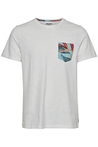 Blend BHTrop Herren T-Shirt Kurzarm Shirt Basic Print mit Rundhalsausschnitt, Größe:XL, Farbe:Snow White (110602) von b BLEND